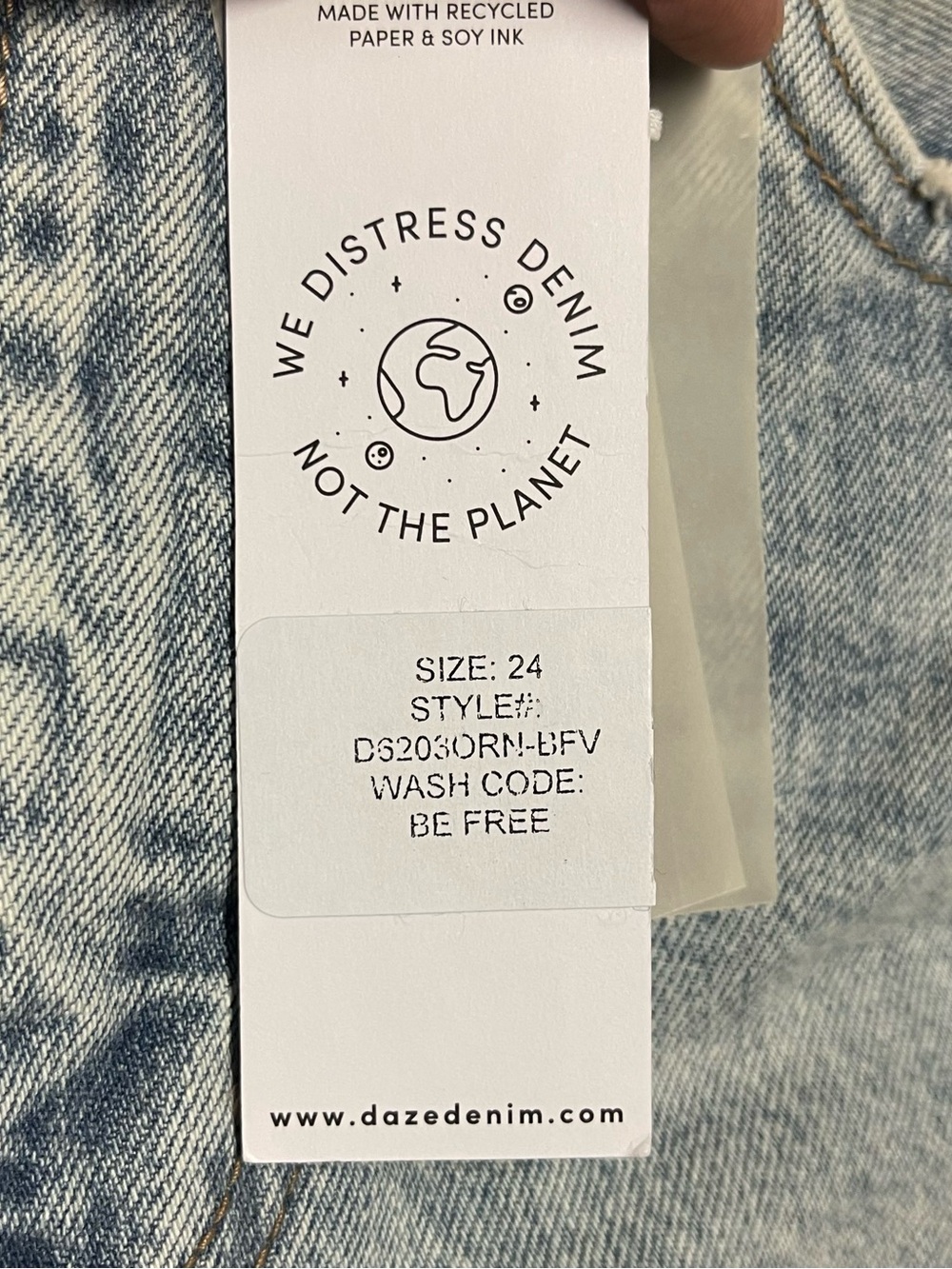 Daze Denim Women's Sundaze High Rise Dad Distressed Jeans Size 24 NWT 27x27 - Picture 11 of 11